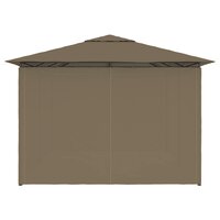 Tuinpaviljoen met gordijnen 180 g/m&sup2; 4x3 m taupe 6