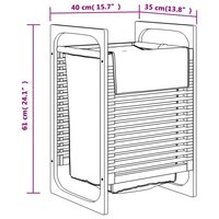 Wasmand met grijze zak 32x30x36,5 cm bamboe 8
