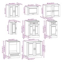 8-delige Keukenkastenset Kalmar bewerkt hout glanzend wit 8