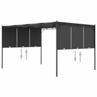 Tuinprieel met zijgordijn 4x3x2,25 m antraciet 6