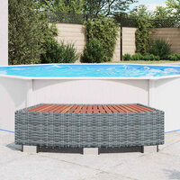 Spatrap 92x45x25 cm poly rattan grijs 3