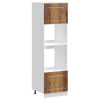 Ovenkasten 2 st Kalmar bewerkt hout oud houtkleurig 2