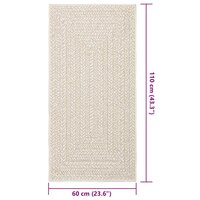 Vloerkleed ZIZUR room binnen en buiten 60x110 cm jute look 9