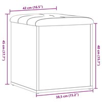 Opbergbank 42x42x45 cm bewerkt hout oud houtkleurig 9