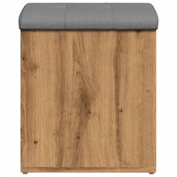 Opbergbankje 42x42x45 cm bewerkt hout artisanaal eikenkleur 4