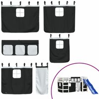 Kinderhoogslaper met gordijnen 80x200 cm massief grenenhout 8