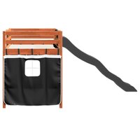 Kinderhoogslaper met gordijnen 80x200 cm massief grenenhout 9