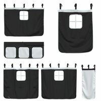 Stapelbed met gordijnen 80x200 cm grenenhout wit en zwart 9