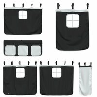 Stapelbed met gordijnen 75x190 cm grenenhout wit en zwart 9