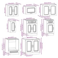 8-delige Keukenkastenset Kalmar bewerkt hout oud houtkleurig 8