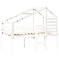 Kinderbedhuisje 198x87x113 cm massief grenenhout wit 3