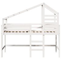 Halfhoogslaper met ladder en bedhuis grenenhout wit 80x200 cm 4