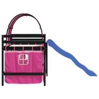 Kinderhoogslaper met tunnel 80x200 cm massief grenenhout roze 6