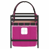 Kinderhoogslaper met tunnel 90x200 cm massief grenenhout roze 8
