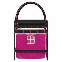 Kinderhoogslaper met tunnel 90x200 cm massief grenenhout roze 5