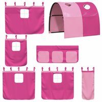Kinderhoogslaper met tunnel 90x200 cm massief grenenhout roze 8