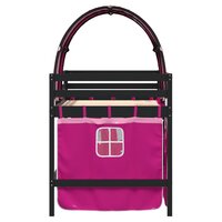 Kinderhoogslaper met tunnel 90x190 cm massief grenenhout roze 5