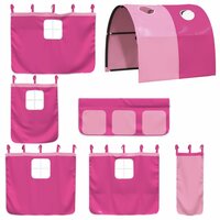 Kinderhoogslaper met tunnel 90x190 cm massief grenenhout roze 8