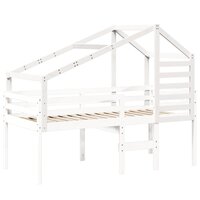 Kinderbedhuisje 188x82x113 cm massief grenenhout wit 3