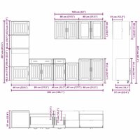 7-delige Keukenkastenset Kalmar bewerkt hout wit 8