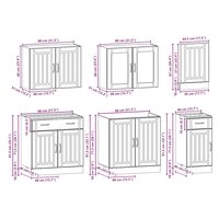 7-delige Keukenkastenset Kalmar bewerkt hout zwart 9