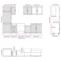 8-delige Keukenkastenset Lucca bewerkt hout betongrijs 8