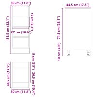 Onderkast Riga 30x44,5x81,5 cm bewerkt hout oud houtkleurig 9