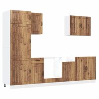 7-delige Keukenkastenset Lucca bewerkt hout oud houtkleurig 2