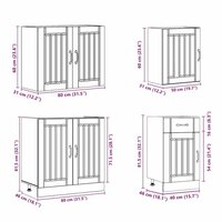 7-delige Keukenkastenset Lucca bewerkt hout oud houtkleurig 9