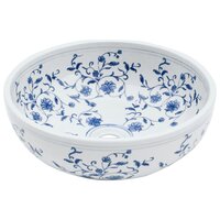 Opzetwasbak rond &Phi;41x14 cm keramiek wit en blauw 3