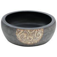Opzetwasbak rond &Phi;41x14 cm keramiek zwart en bruin 3