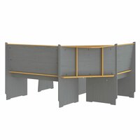 3-delige Eethoek REINE massief grenenhout honingbruin en grijs 4