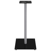 Luidsprekerstandaards 2 st 1 pijler gehard glas zwart en zilver 5