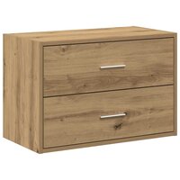 Kast met 2 lades 60x31x40 cm bewerkt hout artisanaal eikenkleur 2