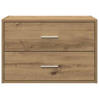 Kast met 2 lades 60x31x40 cm bewerkt hout artisanaal eikenkleur 4