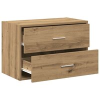 Kast met 2 lades 60x31x40 cm bewerkt hout artisanaal eikenkleur 5