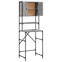 Wasmachinekast 68x48,5x194 cm grijs sonoma eikenkleurig 7