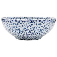 Opzetwasbak rond &Phi;41x14 cm keramiek wit en blauw 2