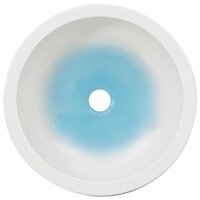 Opzetwasbak rond &Phi;41x14 cm keramiek wit en blauw 4
