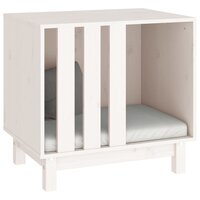 Hondenhok 60x45x57 cm massief grenenhout wit 4