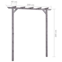 Pergola 200x40x205 cm ge&iuml;mpregneerd grenenhout grijs 5