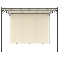 Tuinprieel met zijgordijn 3x3x2,25 m cr&egrave;me 2