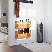 Schoenenrekken 2 st 59x8,5x23,5 cm massief grenenhout wasbruin 3