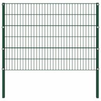 Schuttingpaneel met palen 15,3x1,2 m ijzer groen 2