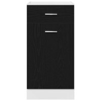 Lade Onderkast - Zwart Eiken, 40 x 46 x 81,5 cm, Gemaakt van bewerkt hout 6