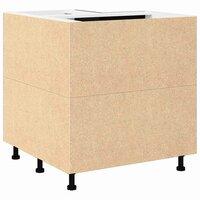 Zwarte Eiken Hoek Onderkast - 75,5 x 75,5 x 81,5 cm, Gemaakt van Ge&euml;ngineerd Hout 5