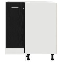 Zwarte Eiken Hoek Onderkast - 75,5 x 75,5 x 81,5 cm, Gemaakt van Ge&euml;ngineerd Hout 6