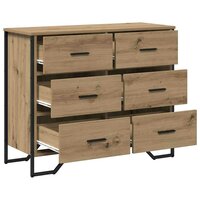 Ladekast Ambachtelijk Eiken 91x35.5x74.5 cm Gemaakt Hout 4