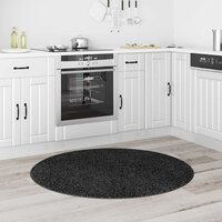 Vloerkleed shaggy met latex onderkant &oslash;120 cm donkergrijs 2