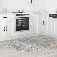 Vloerkleed shaggy met latex onderkant &oslash;120 cm grijs 2